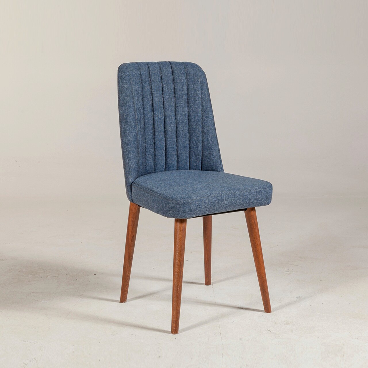 Scaun, Hanah Home, Vina 1048, 47x89x46 cm, Nuc / Albastru închis - imagine 7